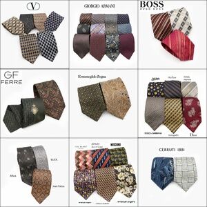Lot of 42 Designer Silk Ties Armani/Ferré/Valentino/Zegna/Boss/Gaultier/Dior+++